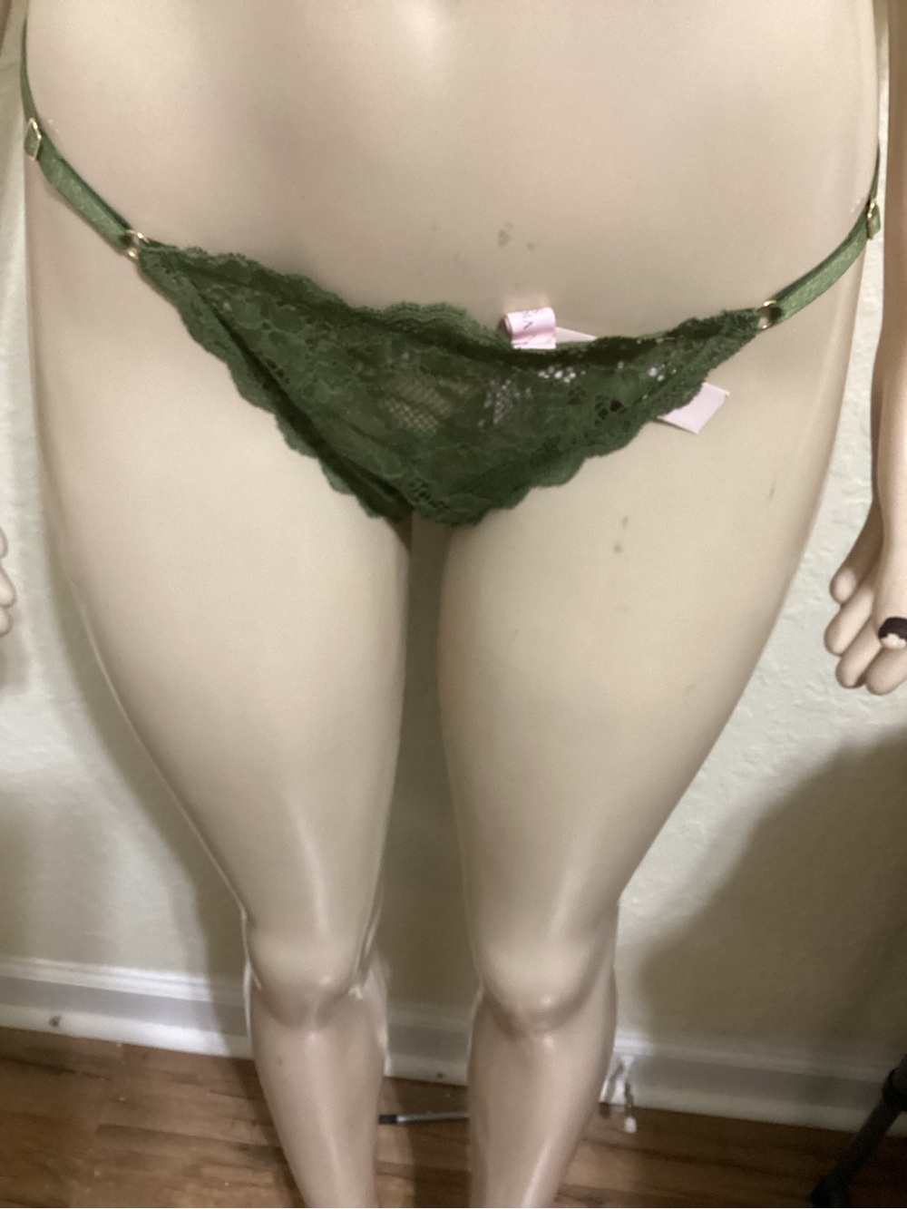 Victoria's Secret Dark Olive Lace Bikini Panty